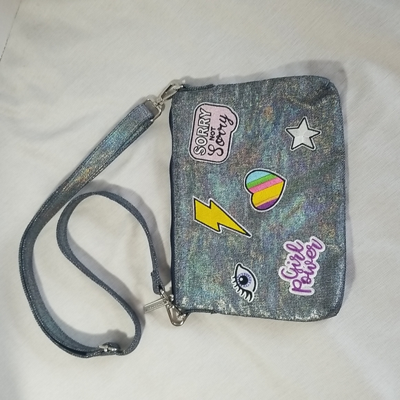 ISCREAM GIRLS PURSE " GIRL POWER ON FRONT IN SPARKLY BLUE - Picture 2 of 8